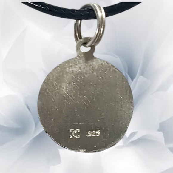 Guardian Angel Sterling Silver Pendant and Premium Leather Cord Necklace - Picture 4 of 5